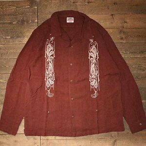 KUSTOMSTYLE SO-CAL(�J�X�^���X�^�C���\�[�L����)KSLS2107BR -LONGROOF- GUAYABERA LONG SLEEVE SHIRTS �O�@�W���x�[���V���c �L���[�o�V���c ���� COLOR: BROWN�yKUSTOMSTYLE SO-CAL���K�戵�X�zCannon Ball(�L���m���{�[��)