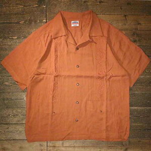 KUSTOMSTYLE SO-CAL(�J�X�^���X�^�C���\�[�L����)KSSS2107BOR-LONGROOF- GUAYABERA SHORT SLEEVE SHIRTS �O�@�W���x�[���V���c �L���[�o�V���c ���� COLOR: BURNT ORANG�yKUSTOMSTYLE SO-CAL���K�戵�X�zCannon Ball(�L���m���{