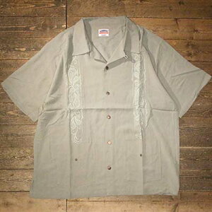 KUSTOMSTYLE SO-CAL(�J�X�^���X�^�C���\�[�L����)KSSS2107GR -LONGROOF- GUAYABERA SHORT SLEEVE SHIRTS �O�@�W���x�[���V���c �L���[�o�V���c ���� COLOR: GREEN�yKUSTOMSTYLE SO-CAL���K�戵�X�zCannon Ball(�L���m���{�[��)
