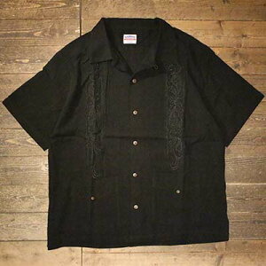 KUSTOMSTYLE SO-CAL(�J�X�^���X�^�C���\�[�L����)KSSS2107BK -LONGROOF- GUAYABERA SHORT SLEEVE SHIRTS �O�@�W���x�[���V���c �L���[�o�V���c ���� COLOR: BLACK�yKUSTOMSTYLE SO-CAL���K�戵�X�zCannon Ball(�L���m���{�[��)