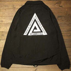 AT-DIRTY"TRIANGLE COACH JACKET"BLACK【AT-DIRTY】(アットダーティー)正規取扱店(Official Dealer)Cannon Ball(キャノンボール)【あす楽対応/送料無料/コーチジャケット】