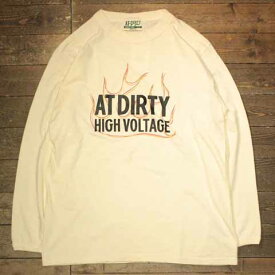 AT-DIRTY"HIGH VOLTAGE L/S TEE"NATURAL【AT-DIRTY】(アットダーティー)正規取扱店(Official Dealer)Cannon Ball(キャノンボール)【あす楽対応/送料無料/カーバーオール/COVERALL/ショールカラー】