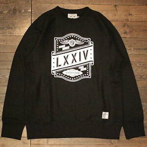 SEVENTY FOURSIDE RIB SWEAT SHIRT (LXXIV LOGO) -BLACKySEVENTY FOURz(ZueB[tH[)K戵X(Official Dealer)Cannon Ball(Lm{[)yyΉ/TVcz
