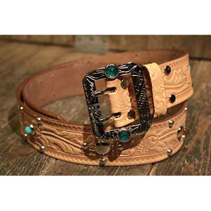 Attractions×ACE WESTERN BELTSA20032-2Studded and Jeweled Belt - Natural -(�A�g���N�V�����Y)���K�戵�X(Official Dealer)Cannon Ball(�L���m���{�[��)�y��������/WEARMASTERS/BILTBUCK�z