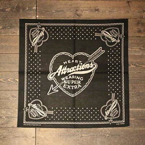 AttractionsWEARMASTERSAM0010 Heart Attractions Bandana -Black-(�A�g���N�V�����Y)���K�戵�X(Official Dealer)Cannon Ball(�L���m���{�[��)�y��������/WEARMASTERS/BILTBUCK�z