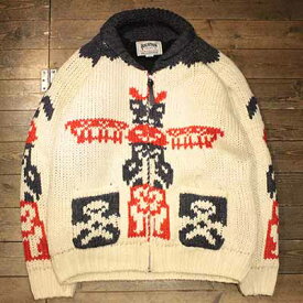 HOUSTON22142COWICHAN KNIT CARDIGAN(TOTEM POLE) カウチンニットカーディガン(トーテムポール)NAVY【HOUSTON】(ヒューストン)正規取扱店(Official Dealer)Cannon Ball(キャノンボール)【あす楽対応/送料無料】