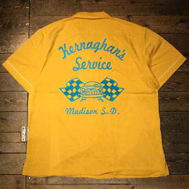 HOUSTON41083SOUVENIR SHIRT (CAR FLAG)MUSTARD【HOUSTON】(ヒューストン)正規取扱店(Official Dealer)Cannon Ball(キャノンボール)【あす楽対応/送料無料】