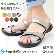 リゲッタ カヌー サンダル レディース CJSL1706 クロスベルト フラット | ぺたんこ つっかけ 滑りにくい …