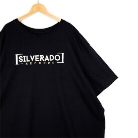 特大 超大きいサイズ メンズUS-5XL TALLサイズ SILVERADO RECORDS 半袖両面プリントTシャツ クルーネック ブラック 黒 胸囲約169cm カントリーミュージックレーベル アメリカ古着 USED 【トール】 BIGサイズ t-2374n【中古】