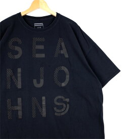 特大 大きいサイズ メンズUS-4XLBサイズ Sean John 半袖プリントTシャツ クルーネック ブラック 黒 胸囲約147cm シーンジョン ショーンコムズ B系 ストリート HIP HOP ヒップホップ アメリカ古着 USED BIG t-2462n【中古】