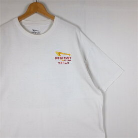 大きいサイズ メンズUS-XXLサイズ IN-N-OUT BURGER 半袖両面プリントTシャツ クルーネック ホワイト オフィシャル 胸囲約129cm インアンドアウトバーガー ビンテージ 企業物 アドバタイジング アメリカ古着 USED BIG t-2479n【中古】