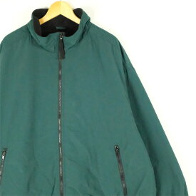 大きいサイズ メンズUS-3XLサイズ 90's エディーバウアー Eddie Bauer フリースライナー 長袖フルジップナイロンジャケット アウトドア キャンプ スポーツウエア 胸囲約162cm 緑 グリーン系 tn-2073 アメカジ BIGサイズ 古着 【中古】