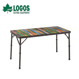 ロゴス Old Wooden 丸洗いダイニングテーブル 12060 LOGOS 73188048 机 ハイ ロー 2段階 折り畳み コンパクト キャンプ アウトドア