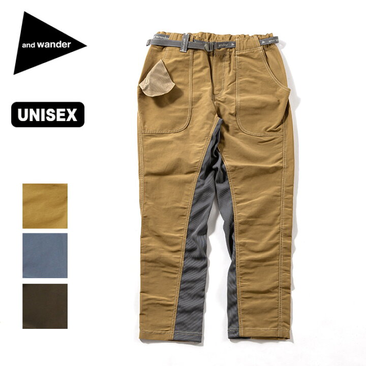 楽天市場】アンドワンダー 60/40 クロスリブパンツ and wander 60/40  
