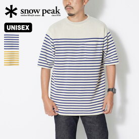 【SALE】スノーピーク Co/Ny/Pe S/Sクルーネックプルオーバー snow peak apparel Co/Ny/Pe S/S Crew Neck Pullover メンズ レディース ユニセックス KN-23SU001 Tシャツ 半袖 サマーニット 洗える カットソー ボーダー アパレル キャンプ アウトドア 【正規品】