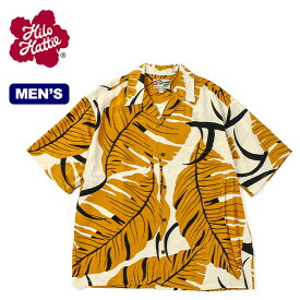 ヒロハッティ レーヨンアロハシャツ Hilo Hattie RAYON MEN'S ALOHA SHIRT メンズ 542-JF-003 トップス 半袖 ハワイ 葉柄 総柄 キャンプ アウトドア フェス