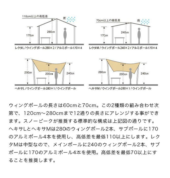 楽天市場】スノーピーク ウィングポール 240cm snow peak Wing Pole 