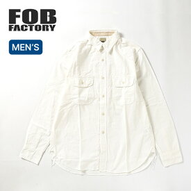 エフオービーファクトリー OXワークシャツ FOB FACTORY F3496 メンズ シャツ トップス 長袖 白シャツ キャンプ アウトドア フェス 【正規品】