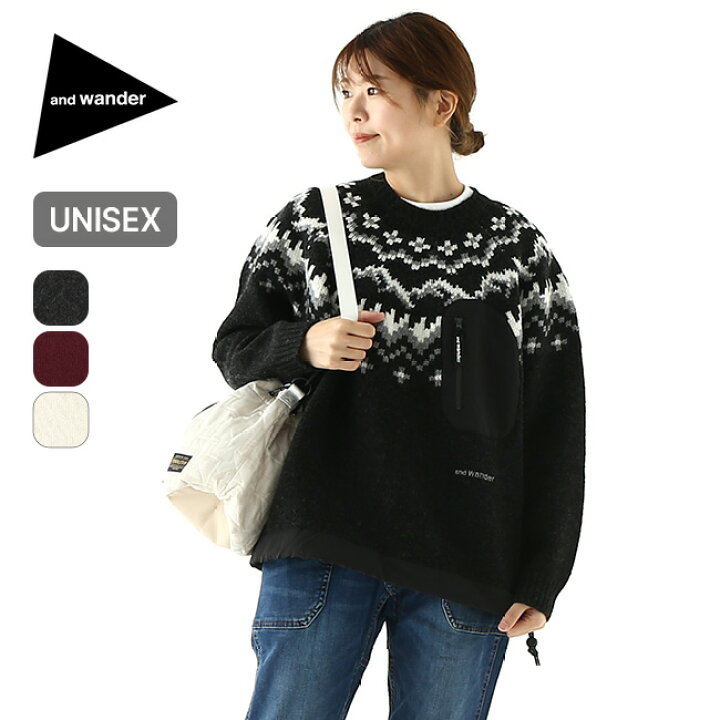 楽天市場】アンドワンダー ロピーニットセーター and wander lopi knit 
