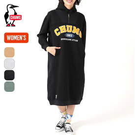 【SALE 30%OFF】【特典あり】チャムス マイトンチャムスカレッジハーフジップフーディドレス CHUMS Myton CHUMS College Half Zip Hooded Dress レディース CH18-1269 トップス プルオーバー カットソー スウェット キャンプ アウトドア フーディー ワンピース