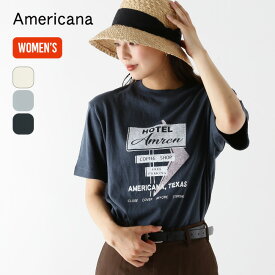 アメリカーナ プリントT [HOTEL AMERICANA] AMERICANA レディース ウィメンズ BRF-701A/1 トップス Tシャツ カットソー 半袖 おしゃれ キャンプ アウトドア