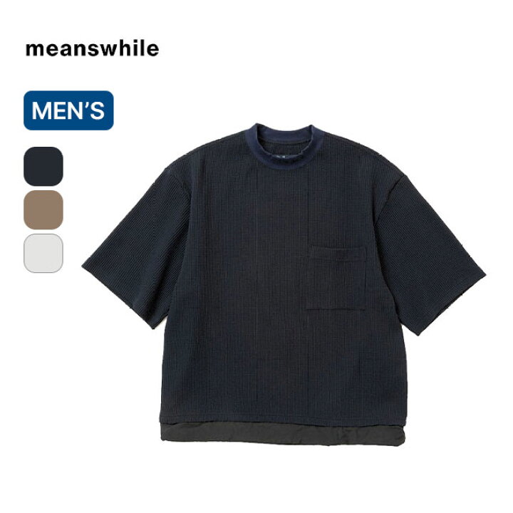 楽天市場】ミーンズワイル ソロテックス ワッフルS/S Tee meanswhile 
