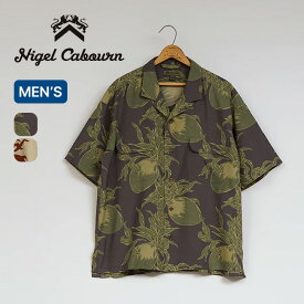 ナイジェルケーボン オープンカラーシャツビハールマンゴ NIGEL CABOURN メンズ 8048-00-11004 半袖 花柄 カジュアルシャツ ポケット アウトドア キャンプ 【正規品】