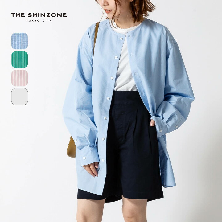 楽天市場】ザ シンゾーン ノーカラーシャツ THE SHINZONE NO COLLAR  