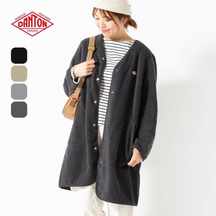 楽天市場】ダントン フリースカラーレスコート DANTON WOMEN 