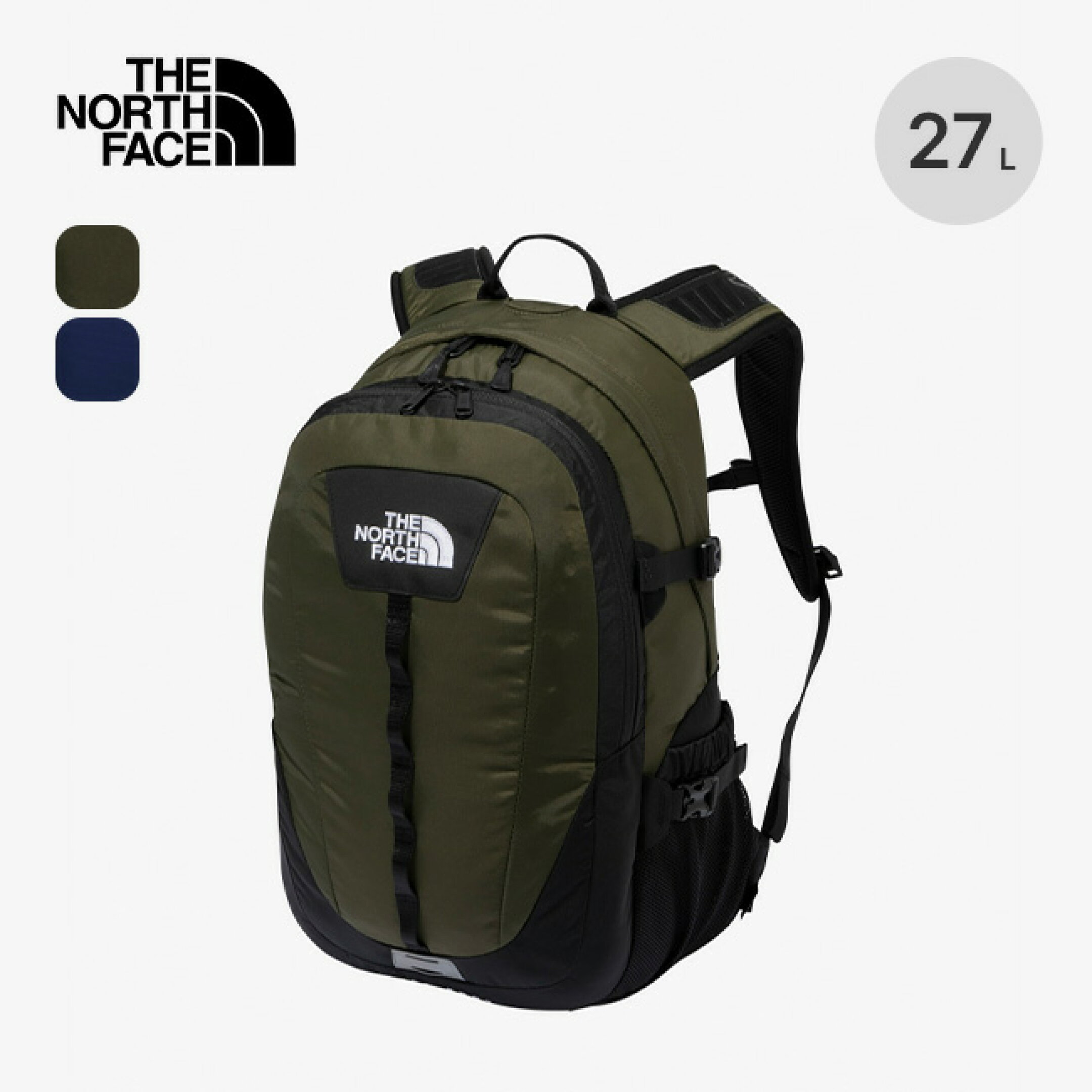 ニュートープグリーン【NM72302NT】,TNFネイビー【NM72302NY】 ■サイズ：H50×W30.5×D20cm ■素材：420Dリサイクルナイロン（NT）、210Dリサイクルリップストップナイロン（NY）、840Dリサイクルナイロン