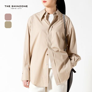 �ySALE Max60%OFF�z�U �V���]�[�� �|�C���e�b�h�J���[�V���c THE SHINZONE POINTED COLLAR SHIRT ���f�B�[�X �E�B�����Y 25SMSBL05 �g�b�v�X �V���c �I�[�o�[�T�C�Y �J�W���A�� ������� �L�����v �A�E�g�h�A