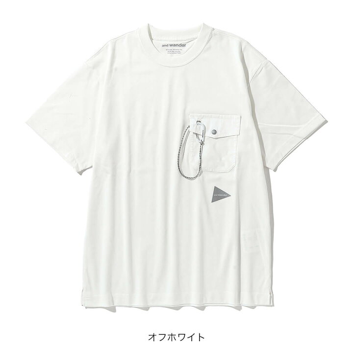 楽天市場】アンドワンダー ポケットT and wander pocket T メンズ 