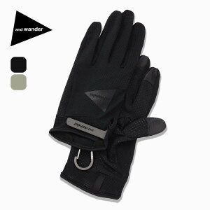 �A���h�����_�[ �X�g���b�`���b�V���O���[�u and wander stretch mesh glove 5745977295 �O���[�u ��� ���b�V�� �ʋC�� ���� �n�C�L���O �g���b�L���O ������� �L�����v �A�E�g�h�A