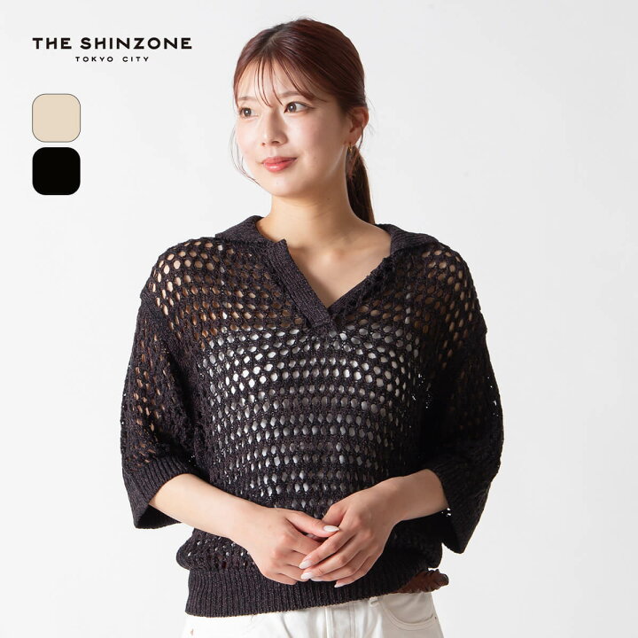楽天市場】ザ シンゾーン オープンワークポロニット THE SHINZONE  