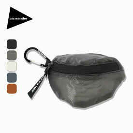 【SALE Max20%OFF】アンドワンダー シルミニポーチ and wander sil mini pouch 5745975215 ポーチ 小物入れ カラビナ付き 軽量 極薄 防水 引裂強度 おしゃれ キャンプ アウトドア