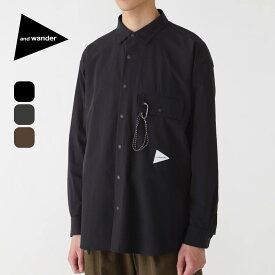 【SALE Max50%OFF】アンドワンダー ライトダブルクロスシャツ and wander light w cloth shirt 5745983073 ユニセックス メンズ ウィメンズ レディース トップス シャツ 長袖 カジュアルシャツ フェス おしゃれ キャンプ アウトドア