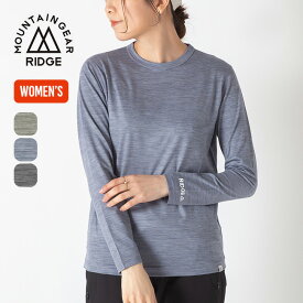【SALE 20%OFF】リッジマウンテンギア メリノベーシックTeeロングスリーブ マイクロボーダー【ウィメンズ】 RIDGE MOUNTAIN GEAR レディース トップス Tシャツ 長袖 アンダーウェア おしゃれ キャンプ アウトドアウェア