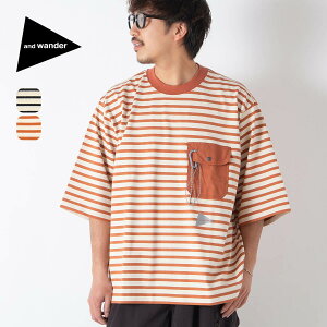 �A���h�����_�[ �X�g���C�v�|�P�b�gH/S T and wander Striped pocket H/S T Striped �����Y 5746184078 �g�b�v�X T�V���c ���� ������� �L�����v �A�E�g�h�A