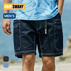 �O���b�v�X���j�[ �N�[���}�b�N�X�f�j���M�A�V���[�c GRIP SWANY COOLMAX DENIM GEAR SHORTS �����Y GSMS-153 �{�g���X �Y�{�� ���Y�{�� �Z�p�� �V���[�g�p���c �n�[�t�p���c ���� �ʋC �L�k �t�F�X ����