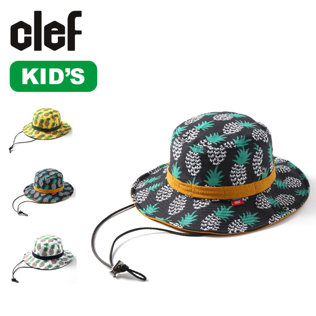 クレ キッズ P.アップルハット Clef KIDS HAT キッズ RB3615KD ハット 帽子 子供 男の子 女の子 リバーシブル アウトドア フルーツ柄 パイナップル柄 キャンプ ギフト 