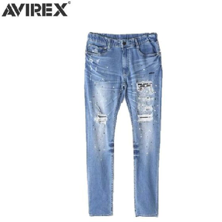楽天市場】セールAVIREX イージースキニー ジーンズダメージ加工 
