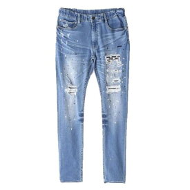 セールAVIREX イージースキニー ジーンズダメージ加工ストレッチデニムパンツ EASY SKINNY JEANS 7833111003アビレックス(アヴィレックス)