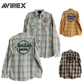 セールAVIREXアヴィレックスAviators Dinerバック刺繍チェックワークシャツアヴィエーターズダイナーL/S CHECK WORK SHIRT (ネルシャツ)7833120013アビレックス