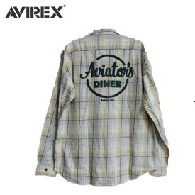 セールAVIREXアヴィレックスAviators Dinerバック刺繍チェックワークシャツアヴィエーターズダイナーL/S CHECK WORK SHIRT (ネルシャツ)7833120013アビレックス