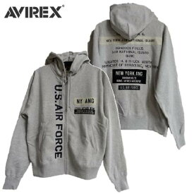 セールAVIREX A.N.G. パッチ＆プリントジップパーカーZIP PARKA A.N.G. PATCH & PRINT 【THE EMPIRE CITY COLLECTION】アビレックス7833231010アヴィレックス