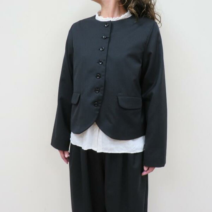 D221847 bulle de savon ノーカラーデニムジャケット 2 / 80 TWツイル 