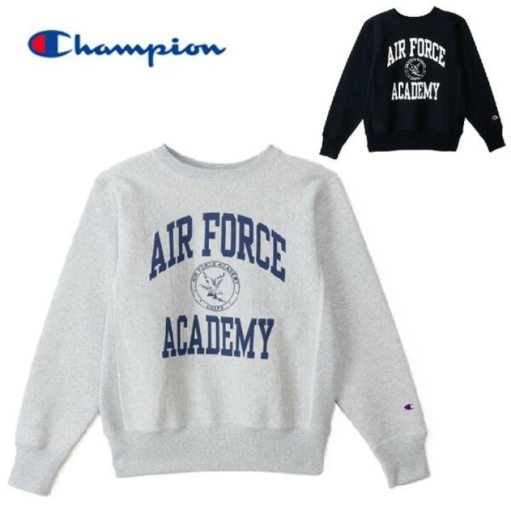 楽天市場】Champion AIR FORCE ACADEMYプリントリバースウィーブ(青単 