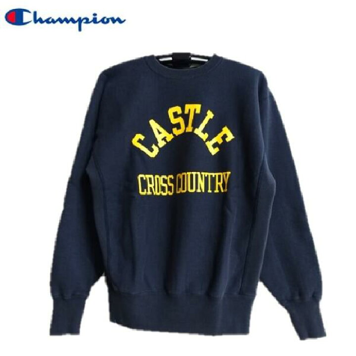 楽天市場】セールChampion 25FW CASTLEプリントリバースウィーブ(青 