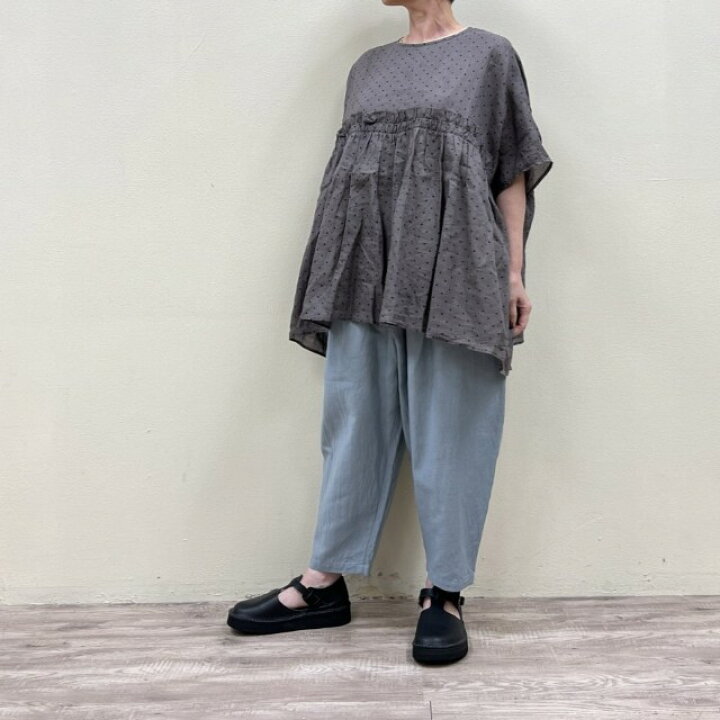 楽天市場】Gauze#オリジナルスモールドットワイドギャザーブラウス 