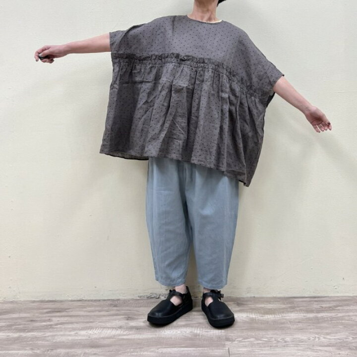 超美品】Gauze# ガーゼ ラミー ギャザー ブラウス 日本製 楽天市場 